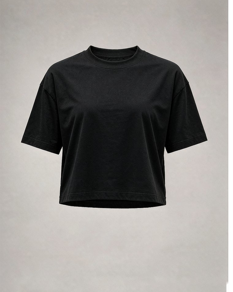 Cropped Tee in Black