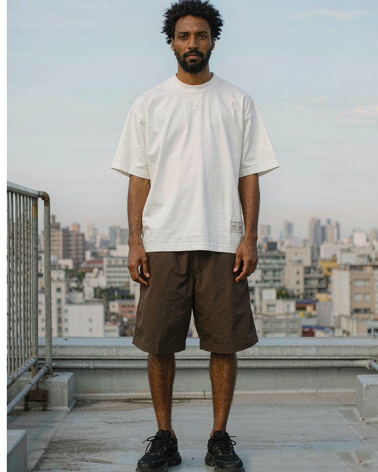 Heavy T-Shirt in White worn by a model